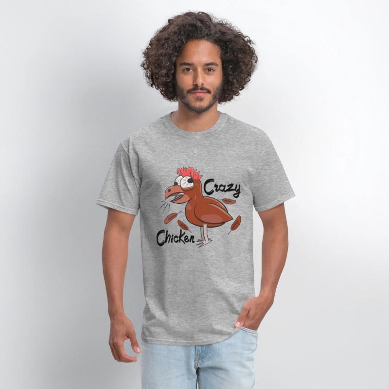 Crazy Shocked Farm Chicken Funny Cartoon Brown