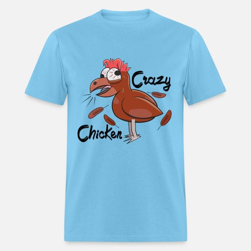 Crazy Shocked Farm Chicken Funny Cartoon Brown