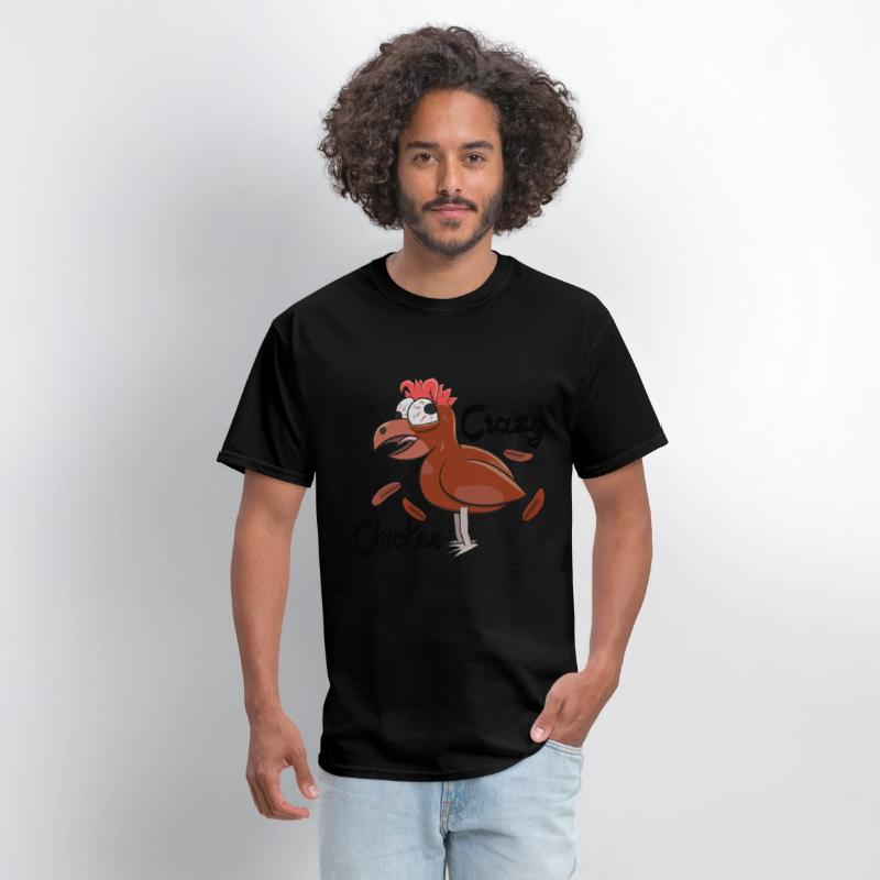 Crazy Shocked Farm Chicken Funny Cartoon Brown