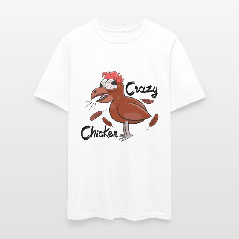 Crazy Shocked Farm Chicken Funny Cartoon Brown