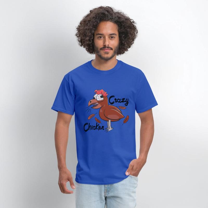 Crazy Shocked Farm Chicken Funny Cartoon Brown