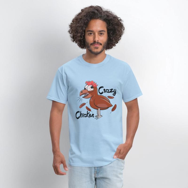 Crazy Shocked Farm Chicken Funny Cartoon Brown