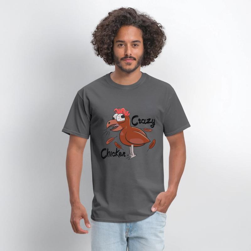 Crazy Shocked Farm Chicken Funny Cartoon Brown