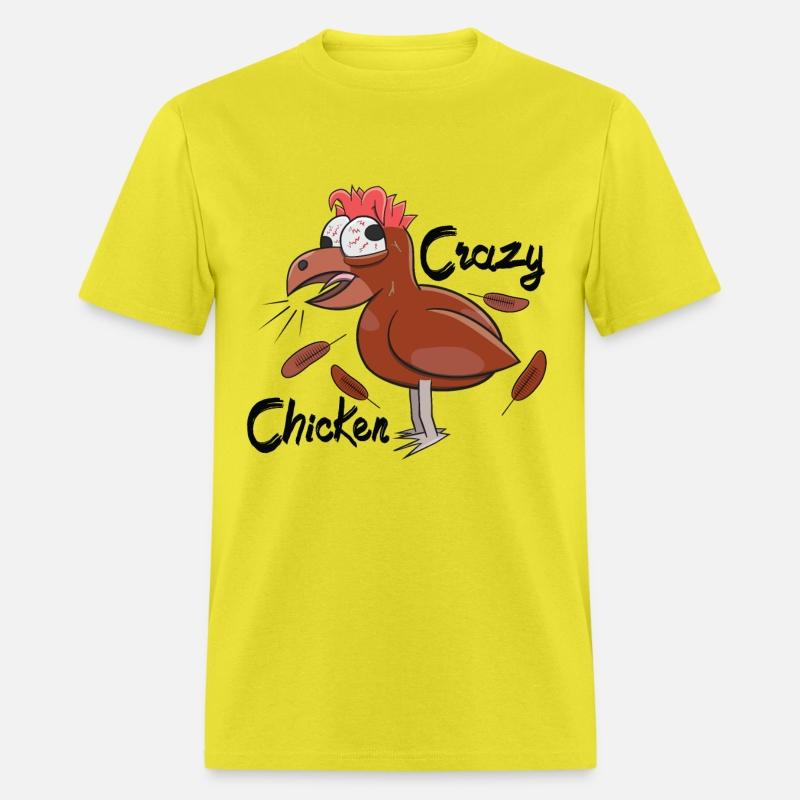 Crazy Shocked Farm Chicken Funny Cartoon Brown