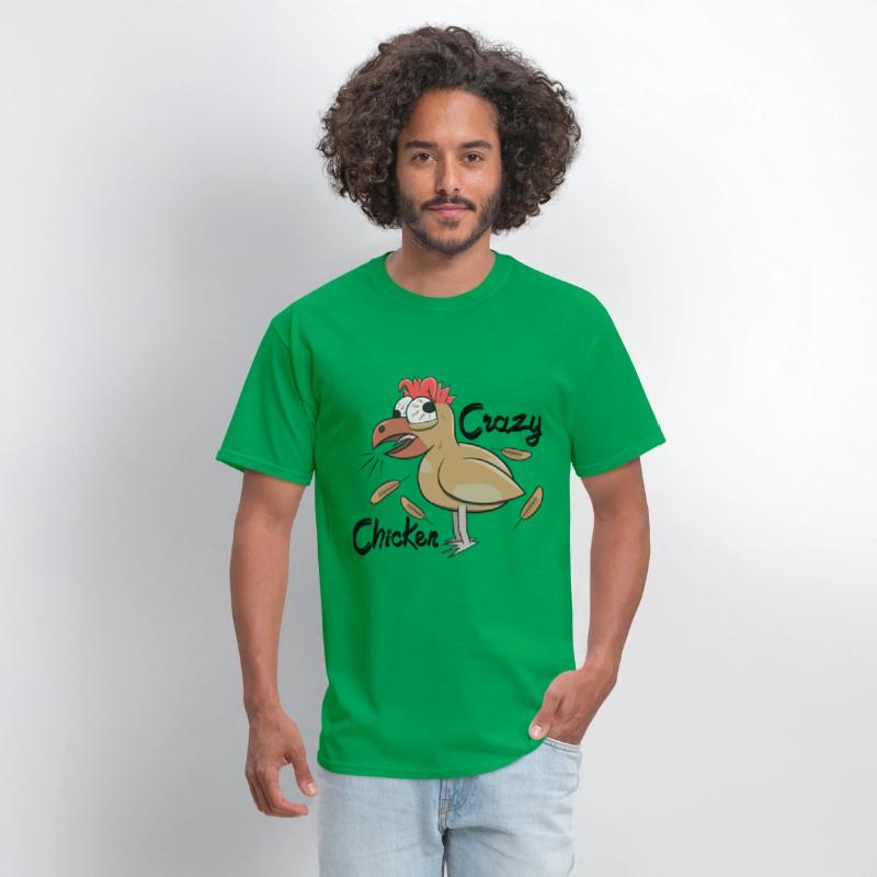 Crazy Shocked Farm Chicken Funny Cartoon White