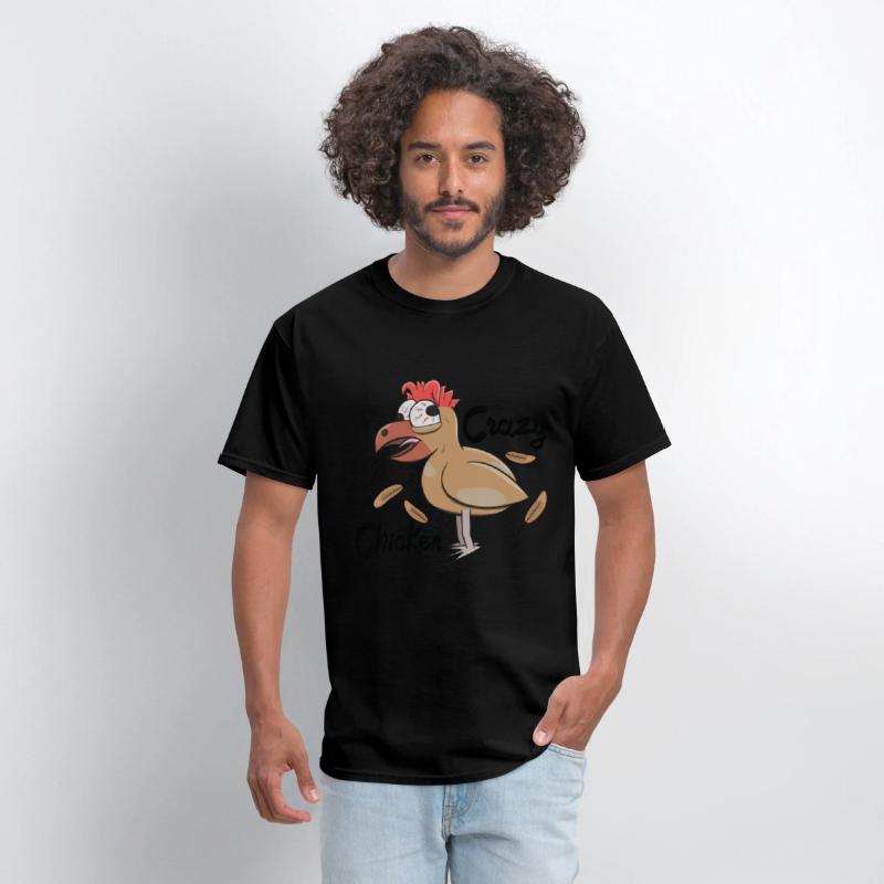 Crazy Shocked Farm Chicken Funny Cartoon White