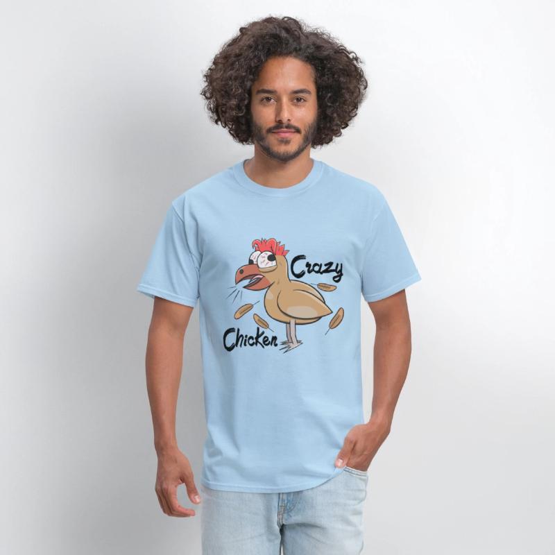 Crazy Shocked Farm Chicken Funny Cartoon White