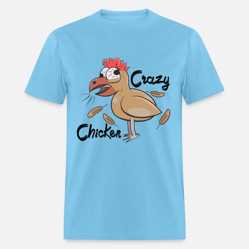 Crazy Shocked Farm Chicken Funny Cartoon White