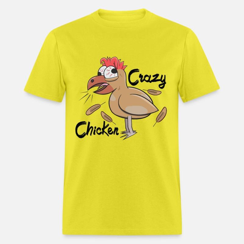 Crazy Shocked Farm Chicken Funny Cartoon White