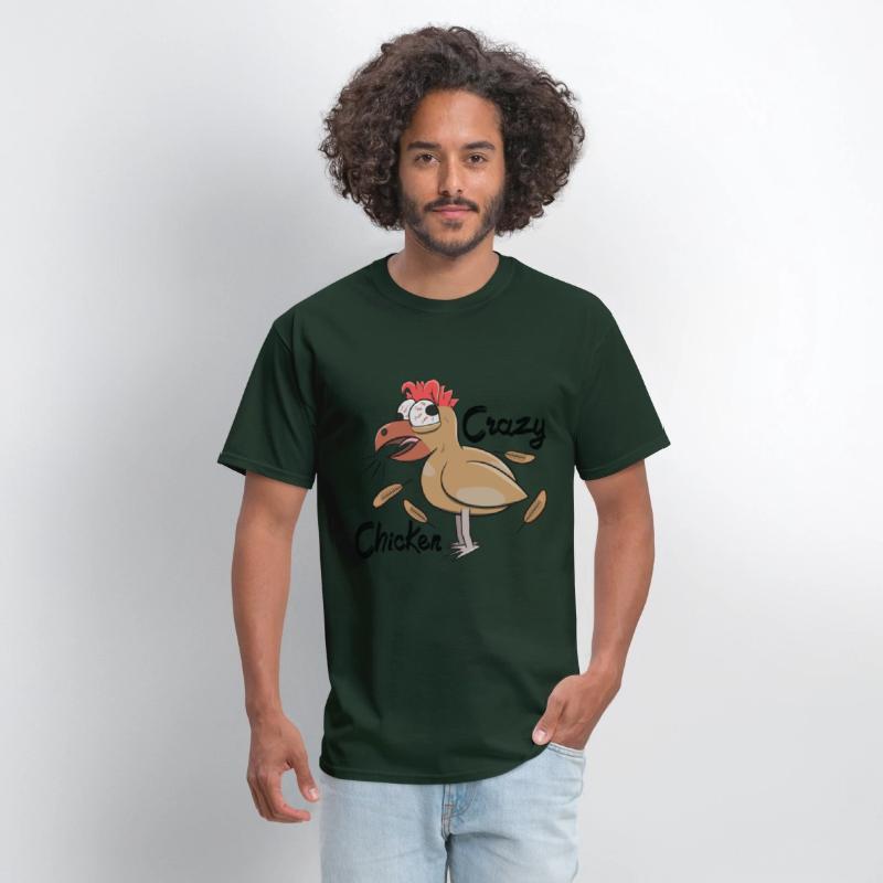 Crazy Shocked Farm Chicken Funny Cartoon White