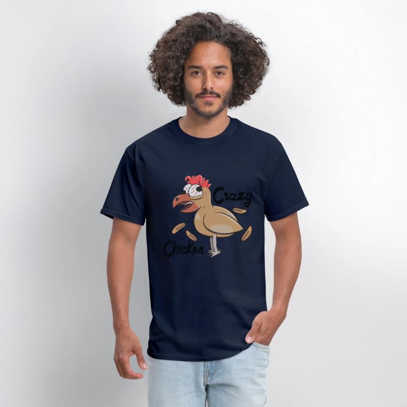 Crazy Shocked Farm Chicken Funny Cartoon White