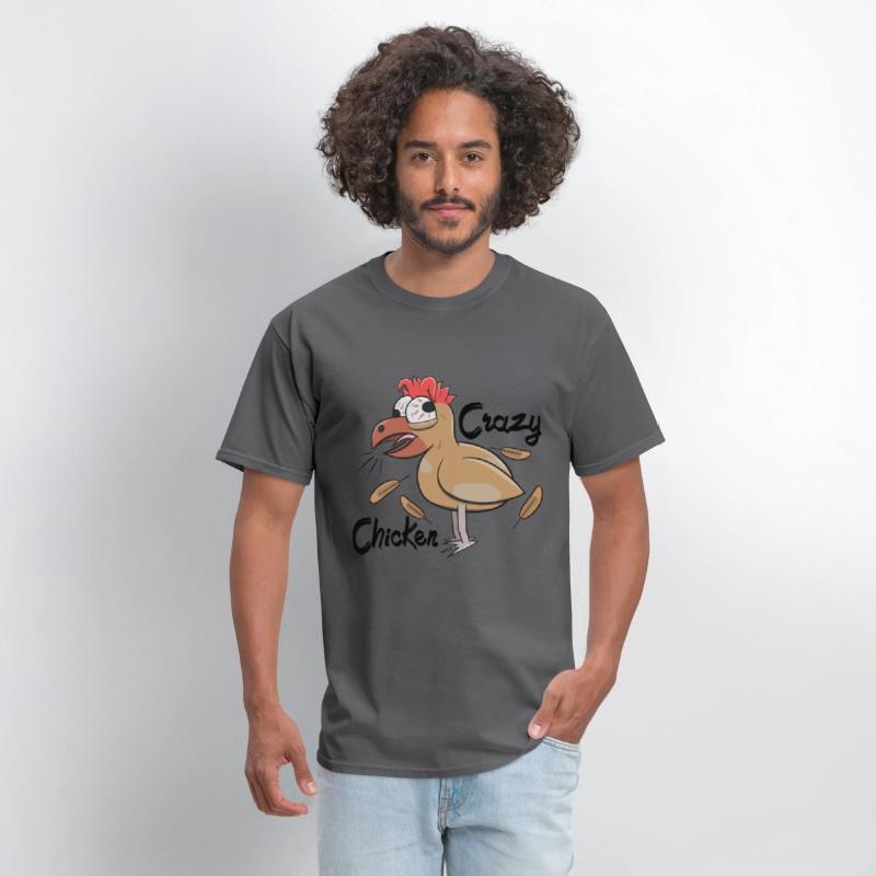 Crazy Shocked Farm Chicken Funny Cartoon White