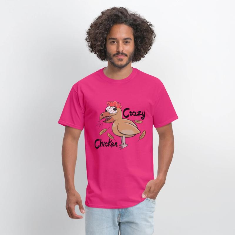 Crazy Shocked Farm Chicken Funny Cartoon White