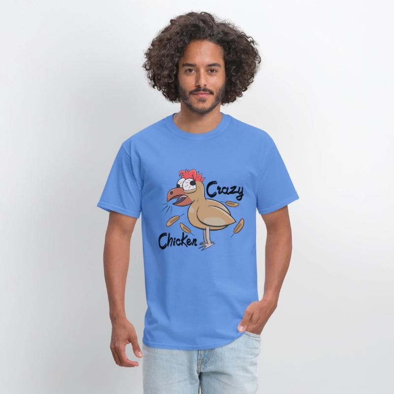Crazy Shocked Farm Chicken Funny Cartoon White