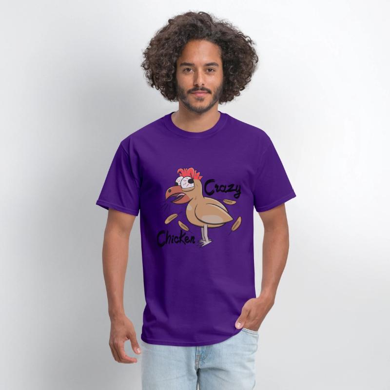 Crazy Shocked Farm Chicken Funny Cartoon White
