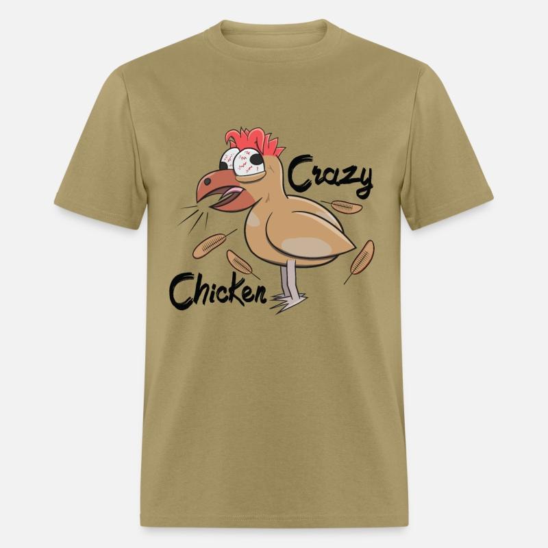 Crazy Shocked Farm Chicken Funny Cartoon White