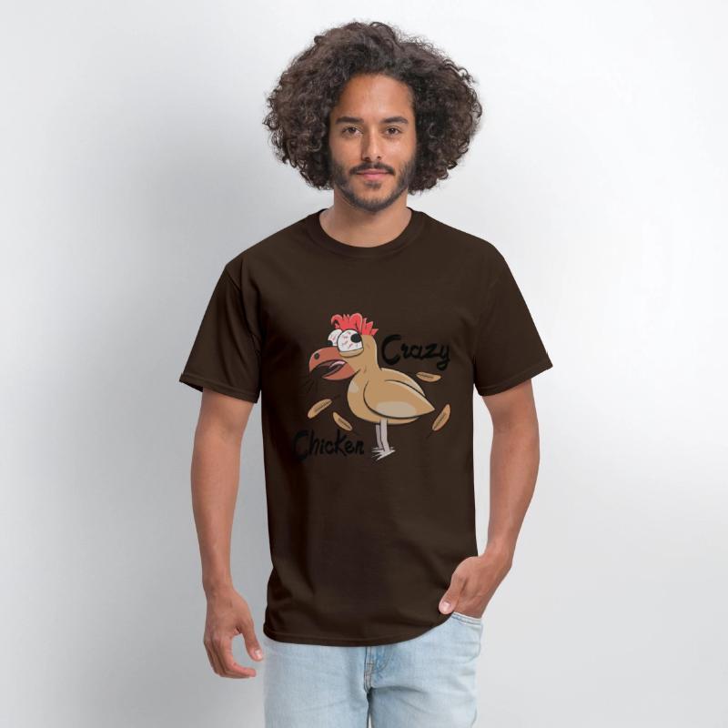 Crazy Shocked Farm Chicken Funny Cartoon White