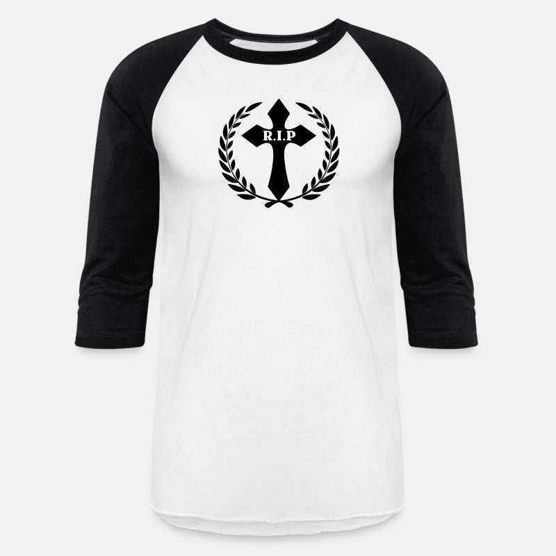 Cross RIP loss loved one in laurel wreath