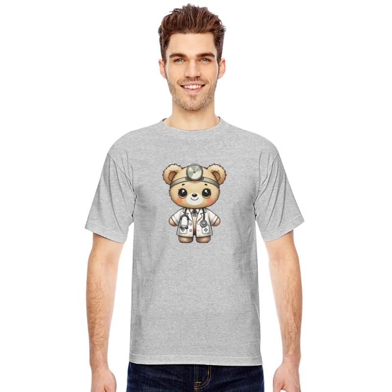 cute cuddly toy teddy doctor with doctor's coat