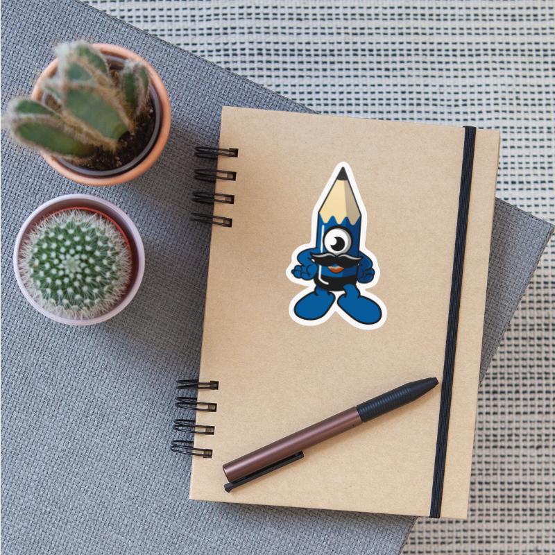cute flat pencil drawing with a thick mustache