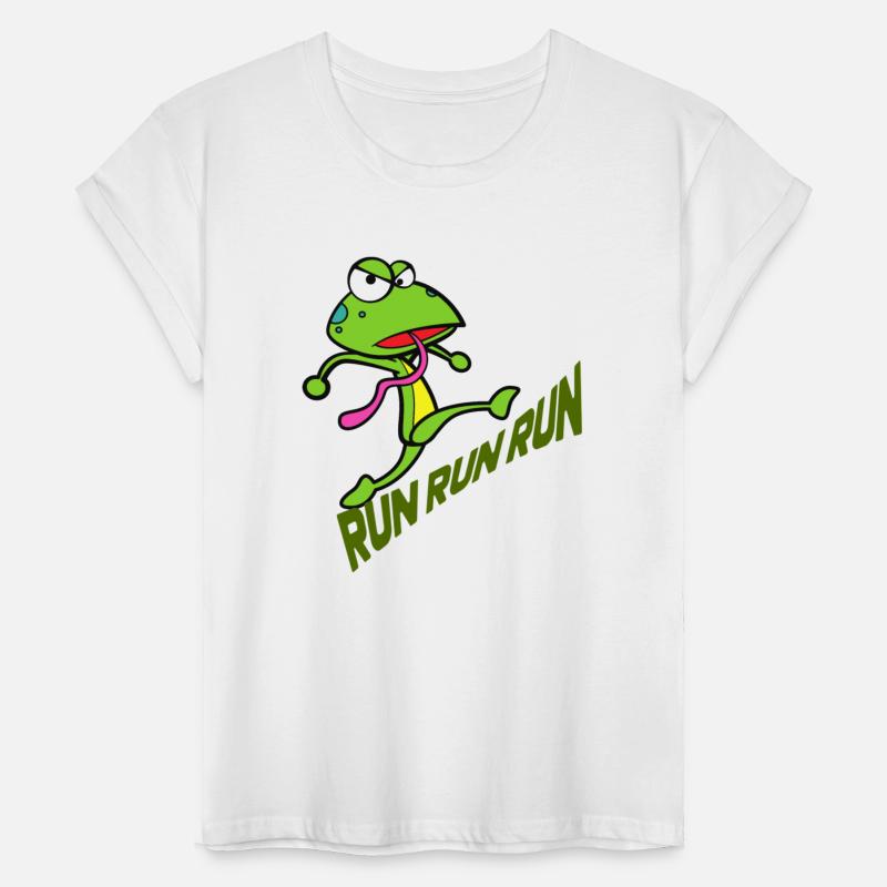 Cute frog at the beach running
