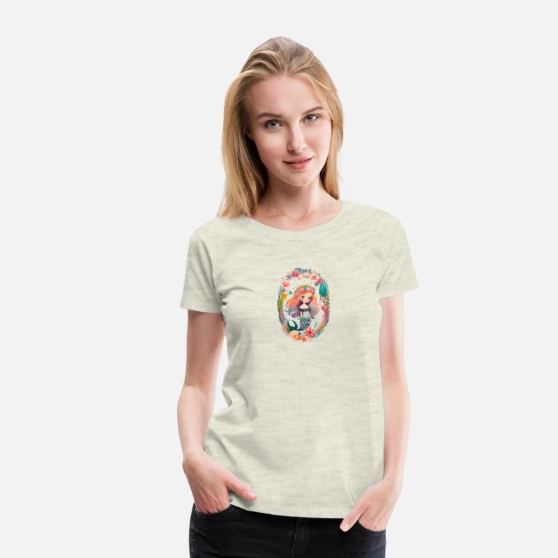 Cute mermaid girl child sea floral wreath girls