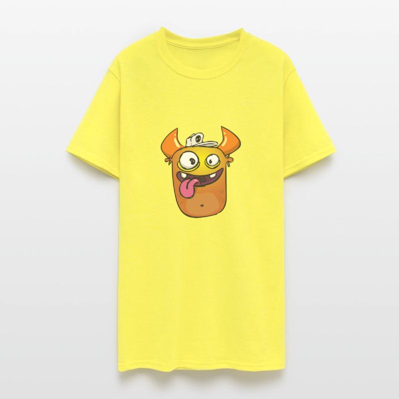 Cute yellow cheeky monster