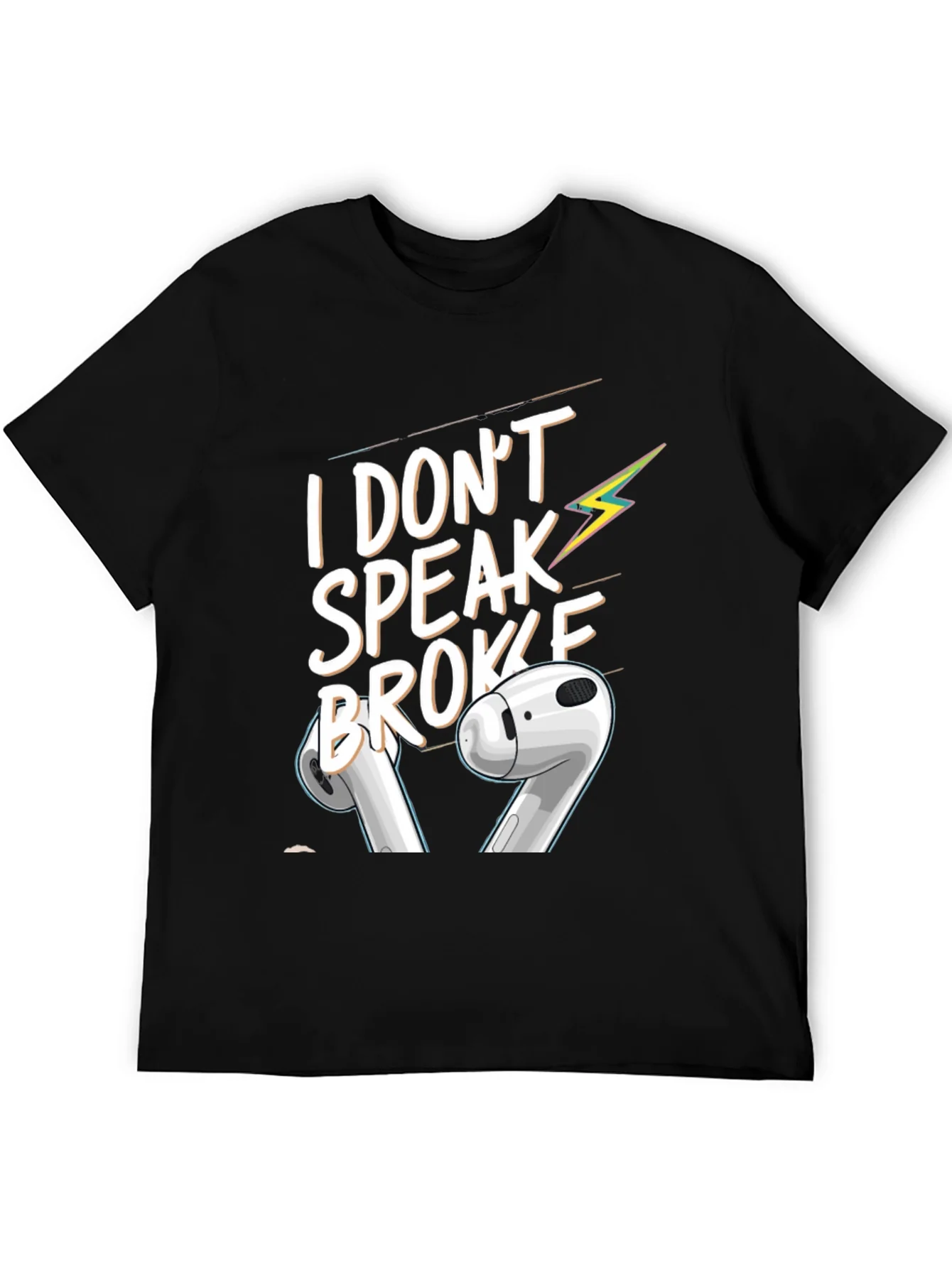 I Dont Speak Broke Black Graphic T-Shirt