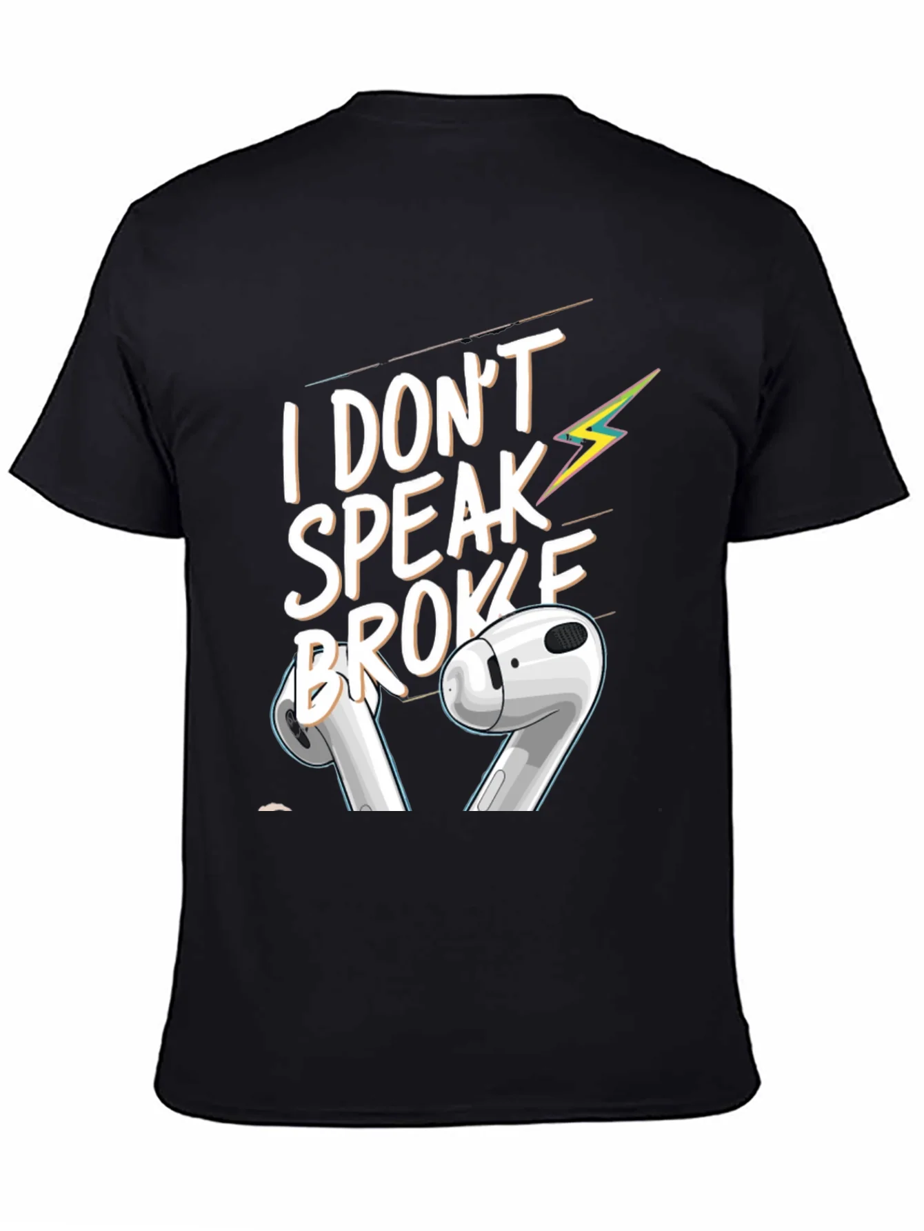 I Dont Speak Broke Black Graphic T-Shirt