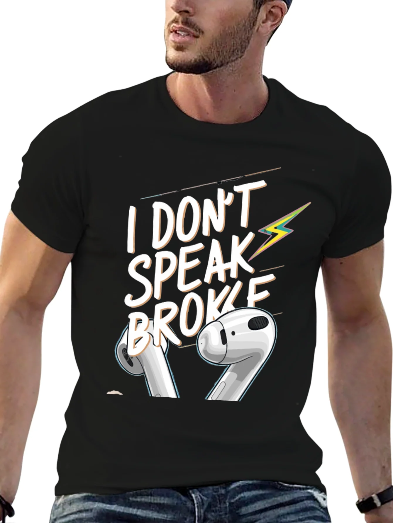 I Dont Speak Broke Black Graphic T-Shirt
