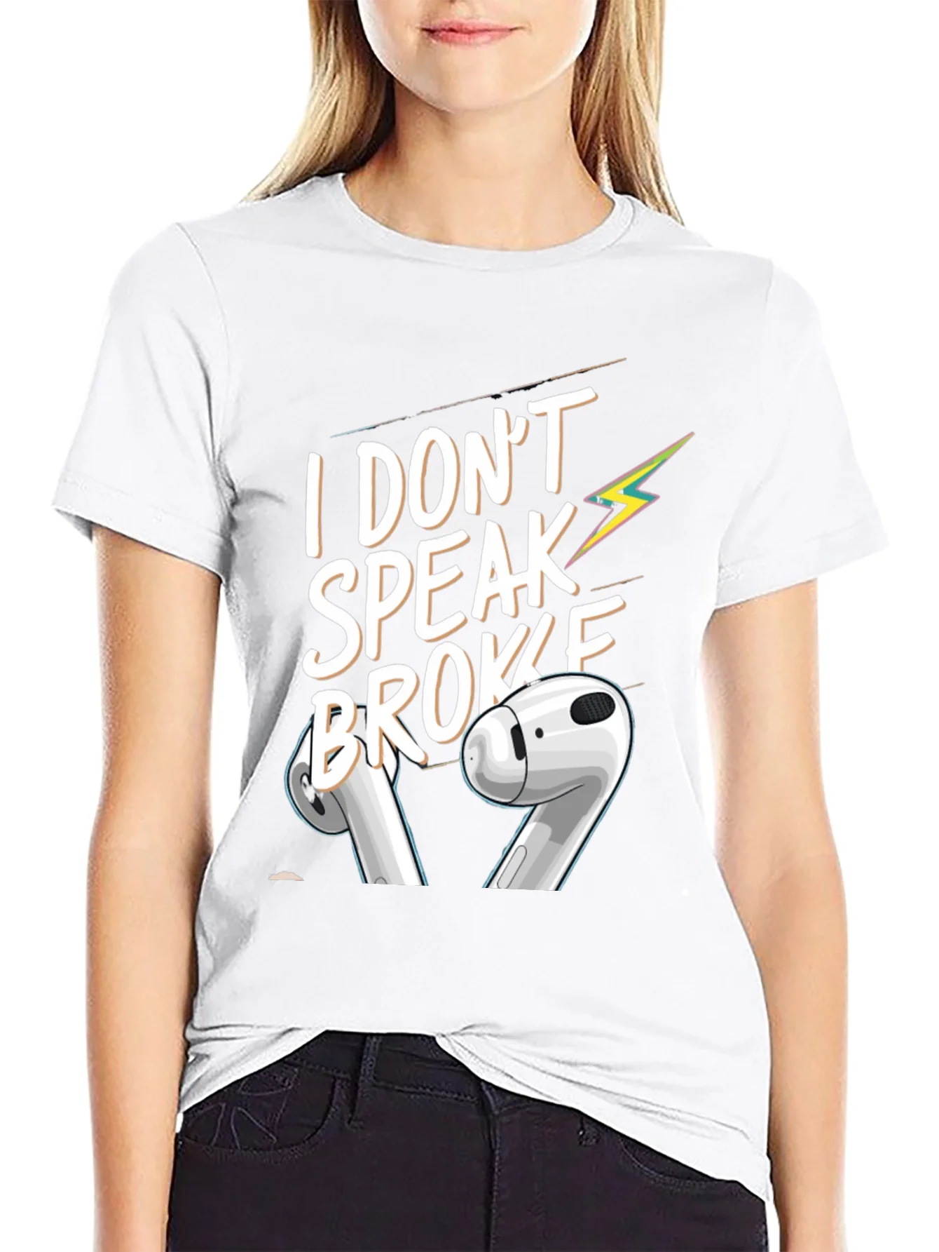 I Dont Speak Broke Black Graphic T-Shirt