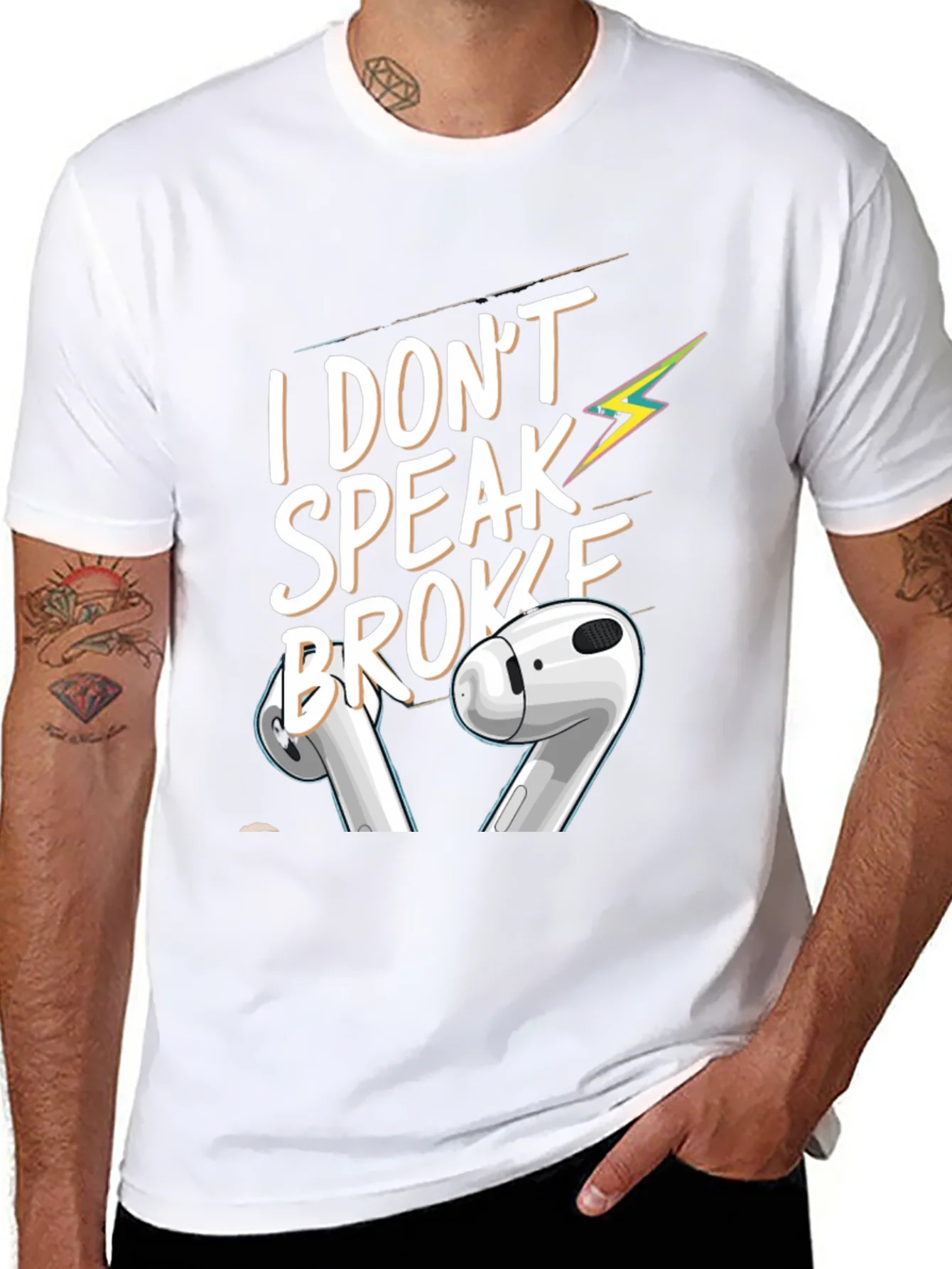 I Dont Speak Broke Black Graphic T-Shirt