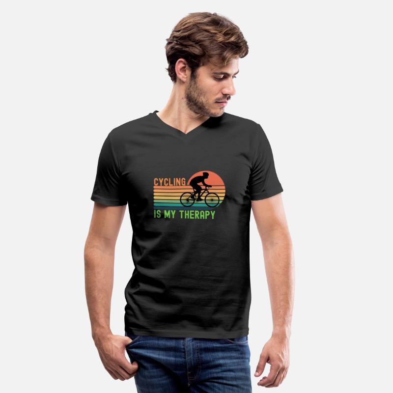 Cycling is My Therapy Horizontal Stripes Sunset