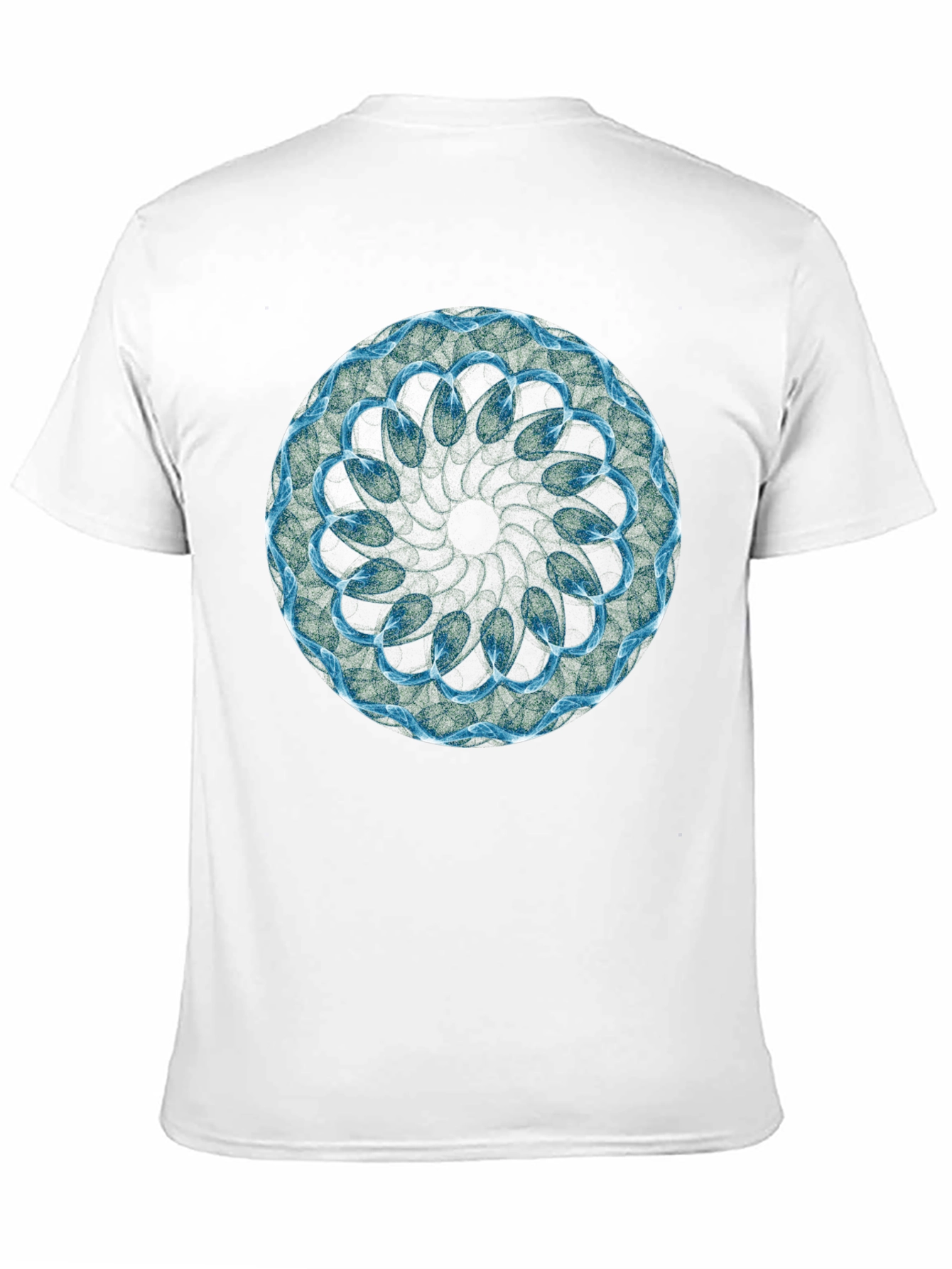 Black T-Shirt with Abstract Blue Geometric Circle Design
