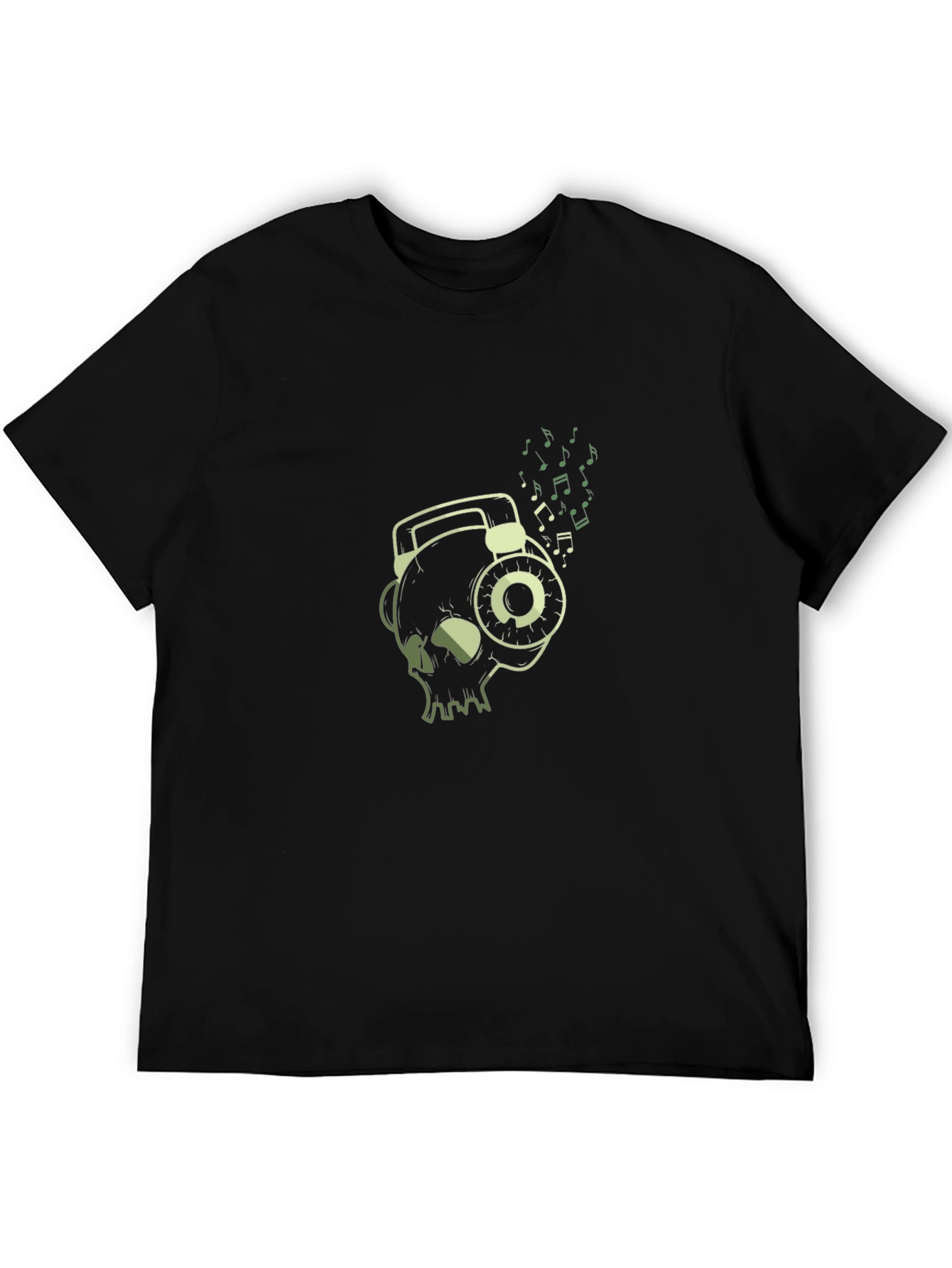 Skull Wearing Headphones Graphic T-Shirt
