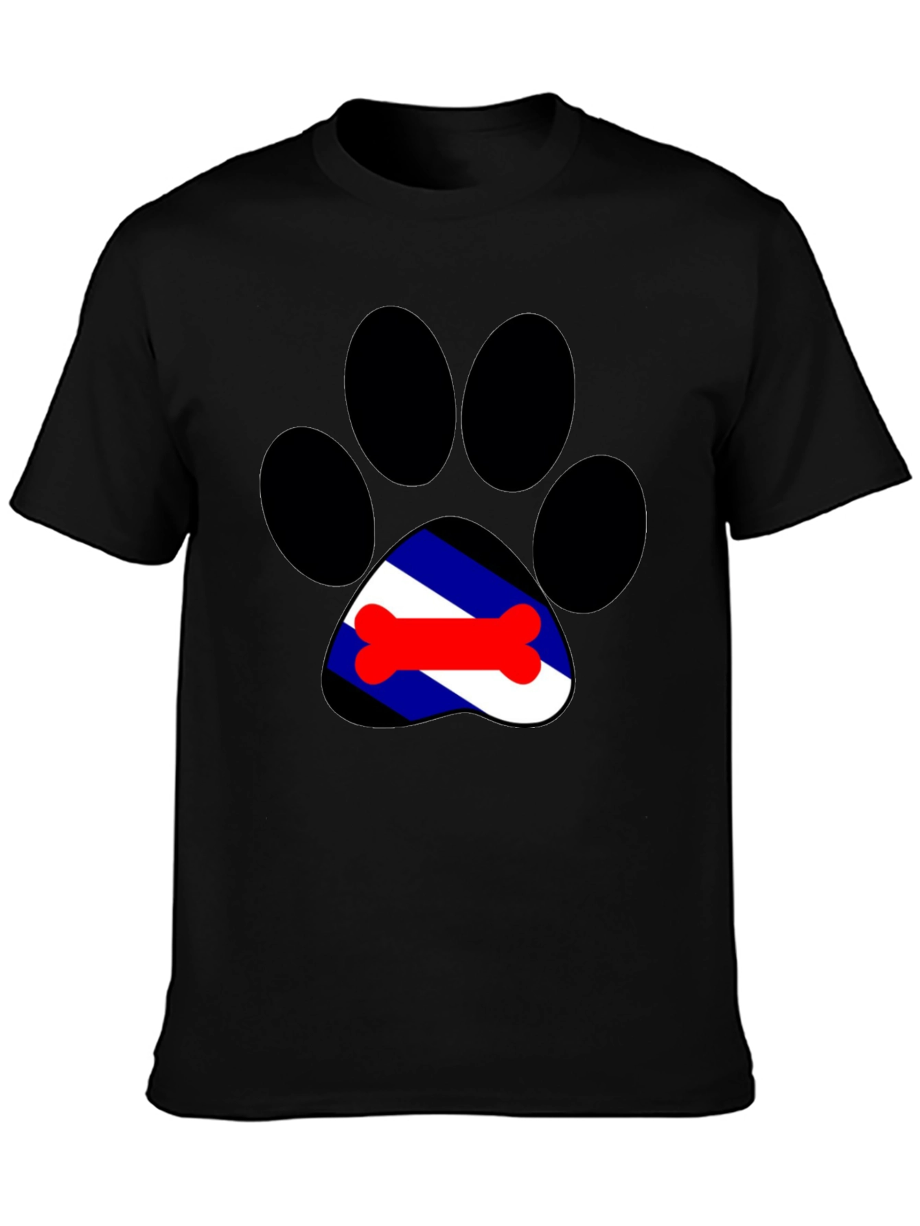 Dog Paw Print Tee - Leather Pride Bone