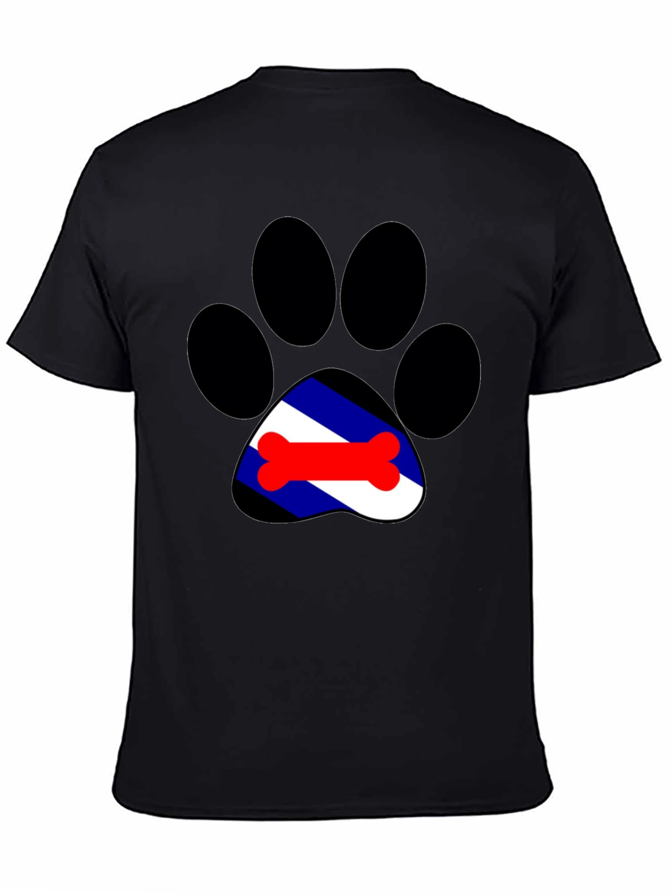 Dog Paw Print Tee - Leather Pride Bone