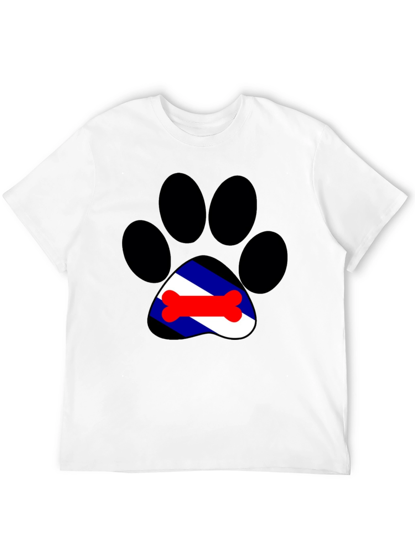 Dog Paw Print Tee - Leather Pride Bone