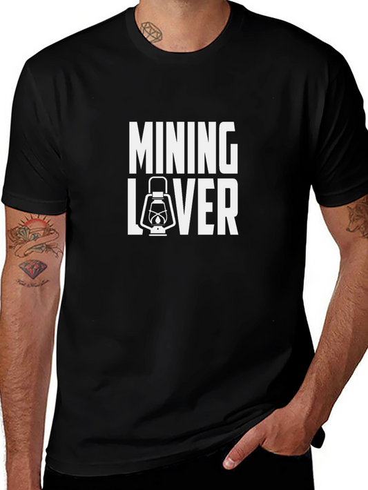 Mining Lover Graphic Tee - Black Crew Neck T-Shirt