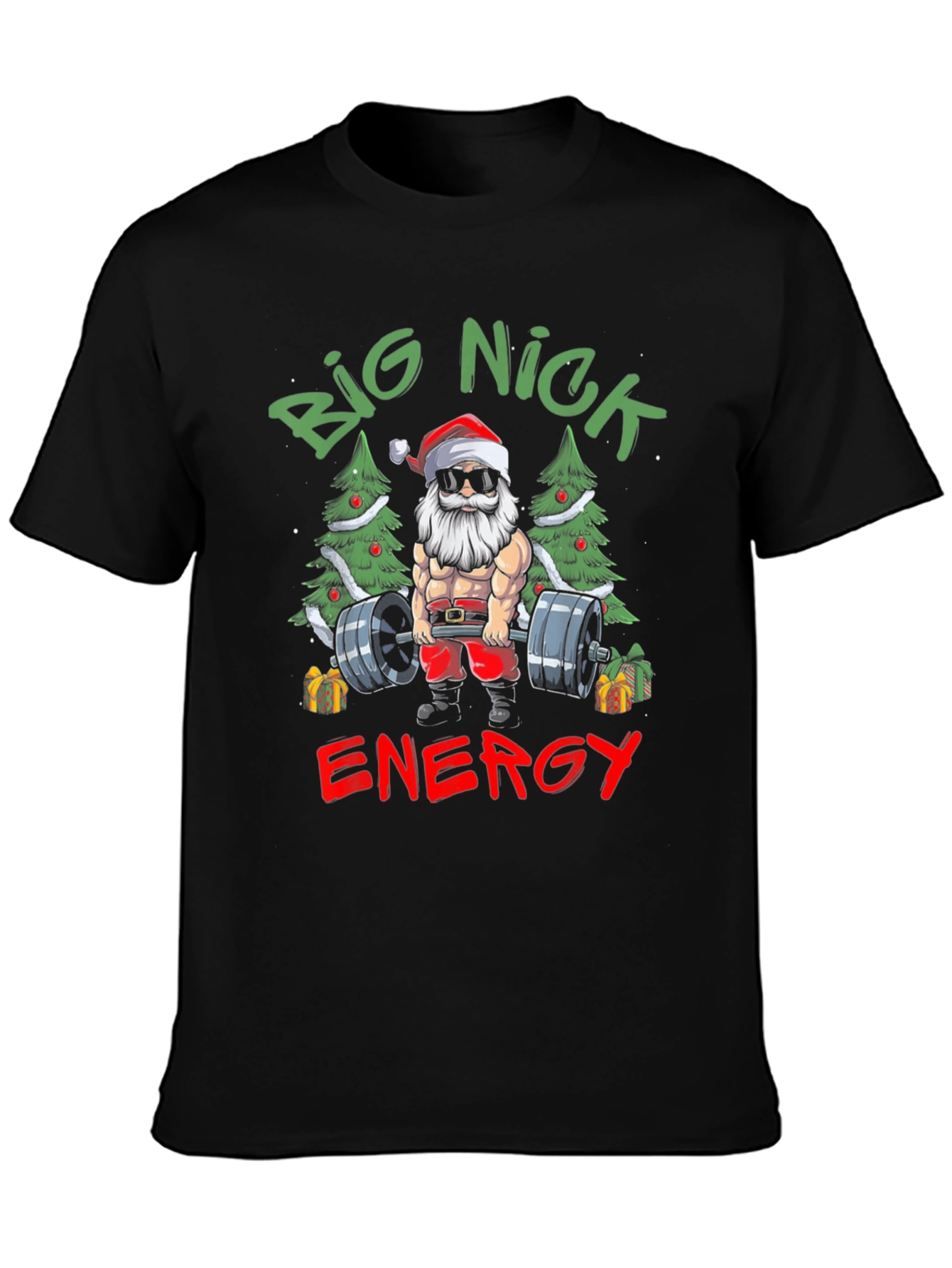 Big Nick Energy Santa T-Shirt - Christmas Gym Wear
