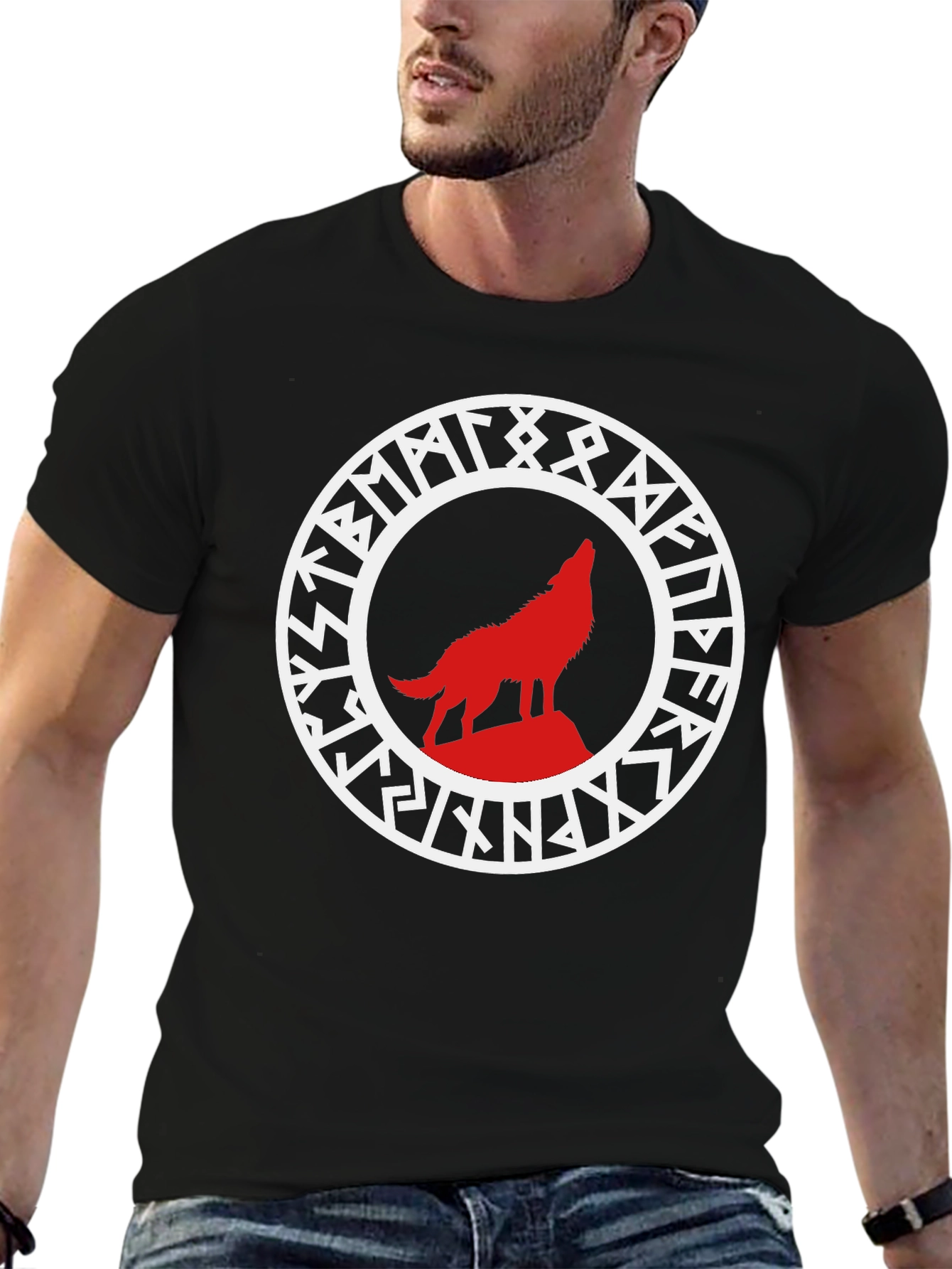 Wolf Rune Circle Graphic Tee