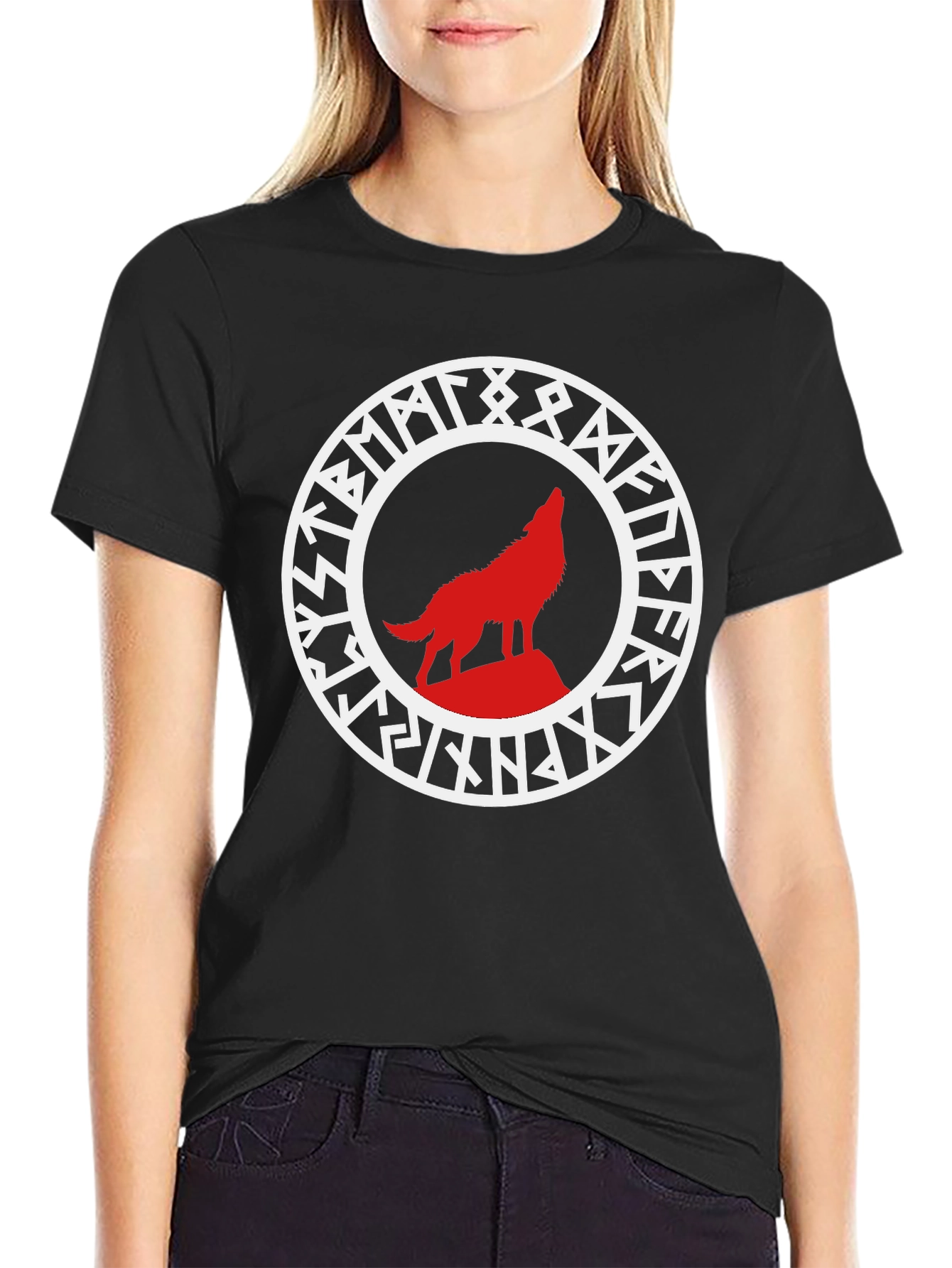 Wolf Rune Circle Graphic Tee