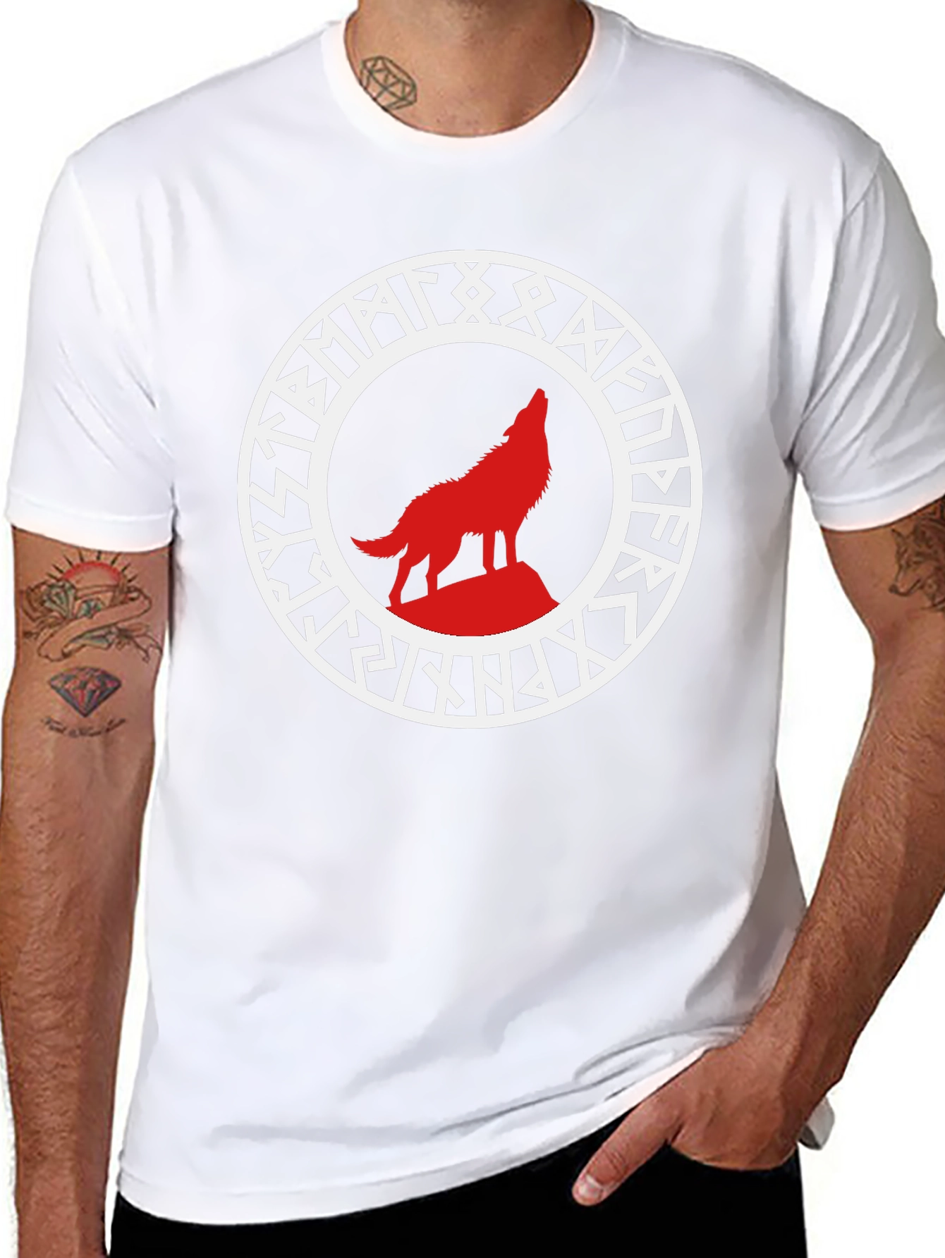Wolf Rune Circle Graphic Tee