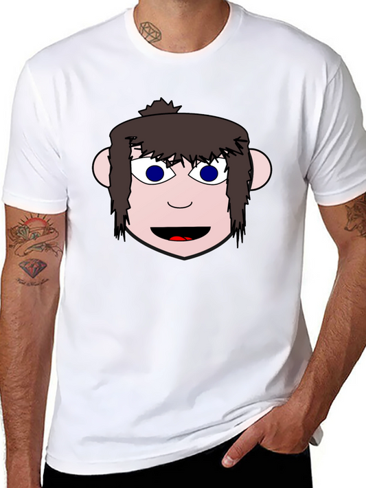 Cartoon Face Graphic Black T-Shirt