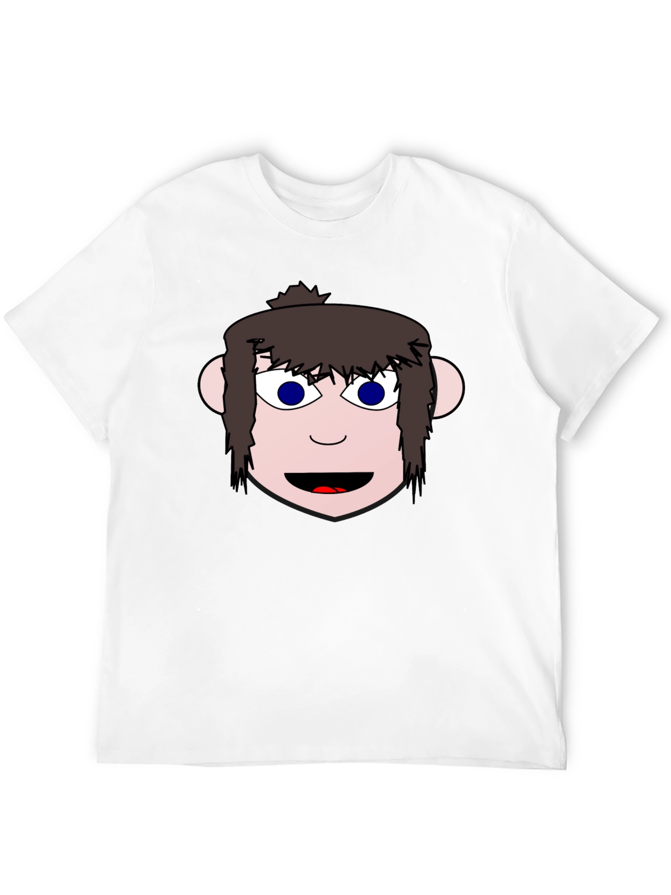 Cartoon Face Graphic Black T-Shirt
