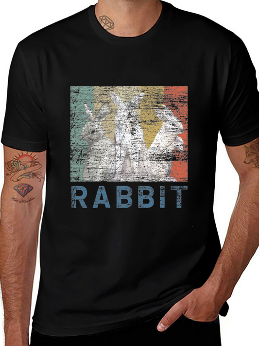 Retro Rabbit Graphic Tee - Vintage Style T-Shirt