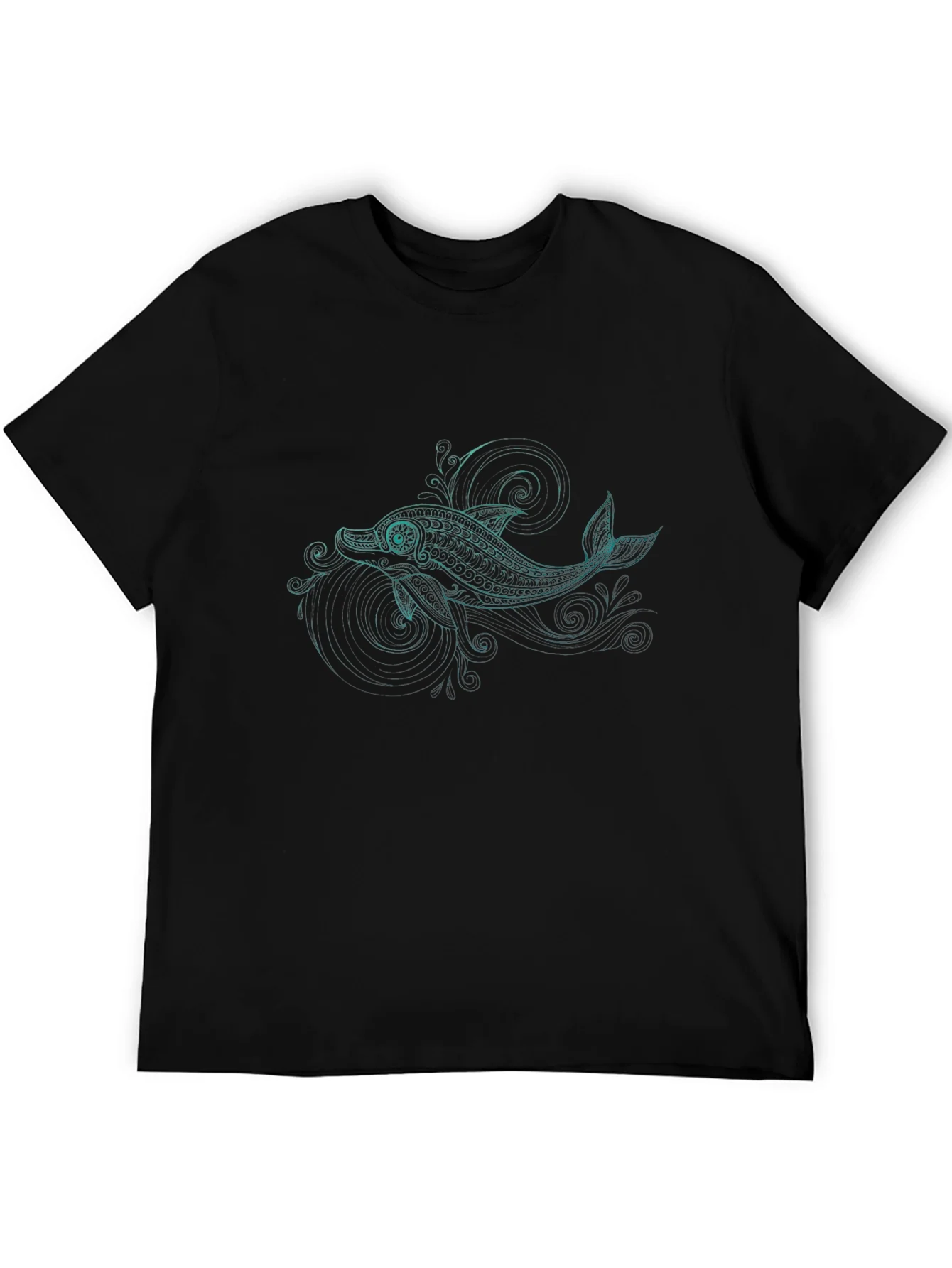 Dolphin Graphic Black T-Shirt - Stylish Casual Comfort