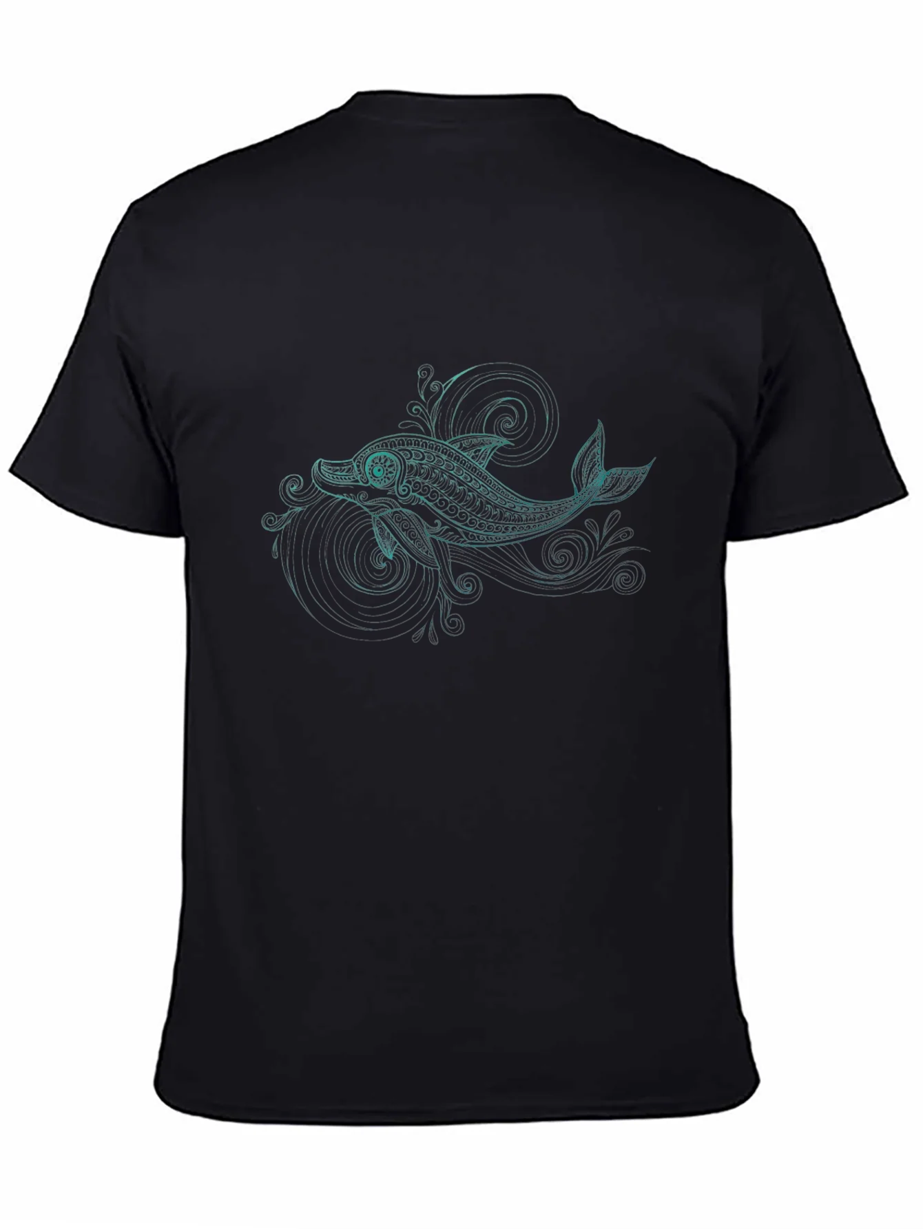Dolphin Graphic Black T-Shirt - Stylish Casual Comfort