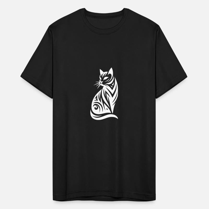 Decorative Cat Silhouette In Tribal Style