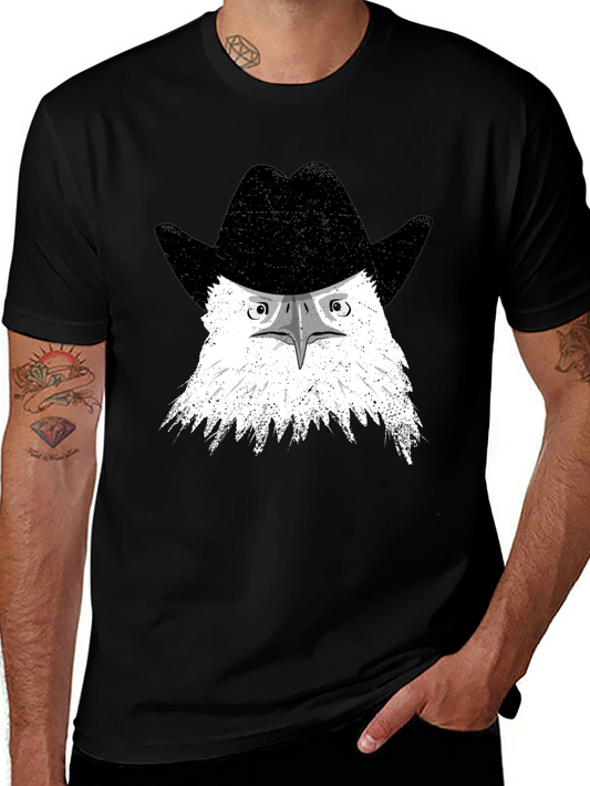 Eagle Cowboy Hat Graphic Tee - Mens Black T-Shirt